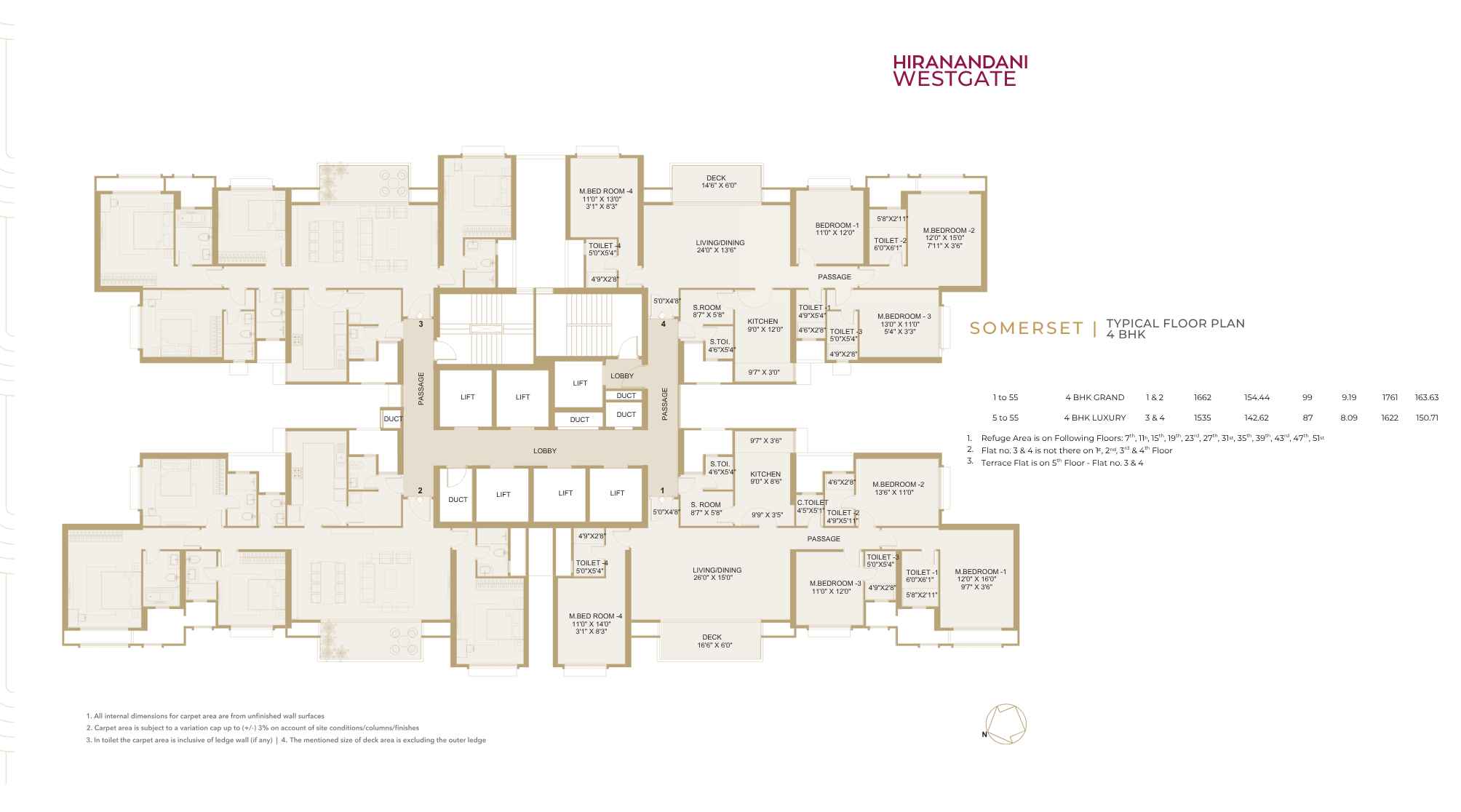 Hiranandani-Westgate-Typical-Floorplan-4-BHK-1622-to-1761-sqft-Somerset